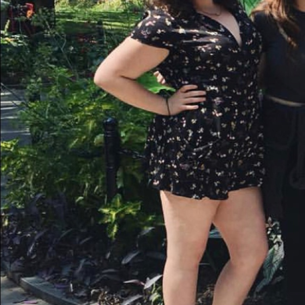 Black Floral Kimchi Blue Romper